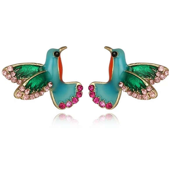 Colorful Hummingbird Earrings - Picture 2 of 8